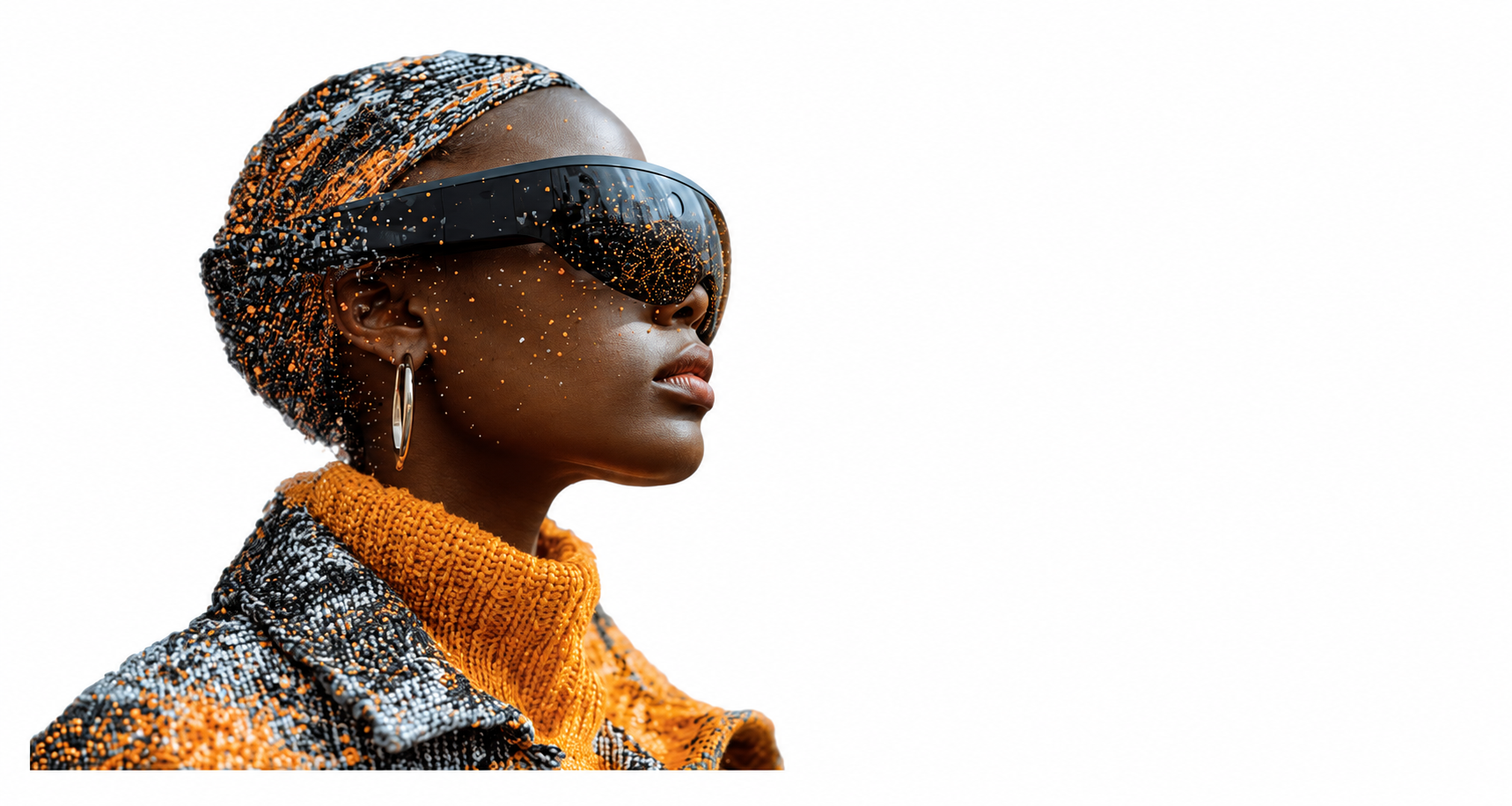 Futuristic portrait of a creative professional